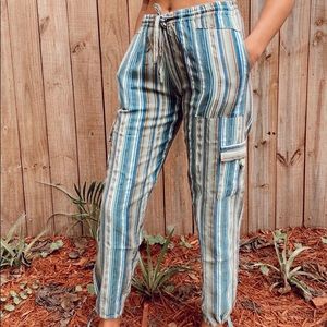 Bohemian Striped Unisex Boho Trousers w/ Pockets